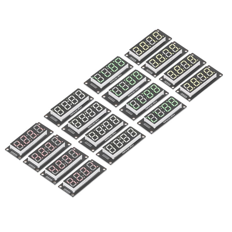 TM1637 Module PCB Board 4 Set 2 Pin I O Open Way Plug and Play 4 Digits Digital LED Display Tube with Pin Head for DIY (Blue MRA041C)